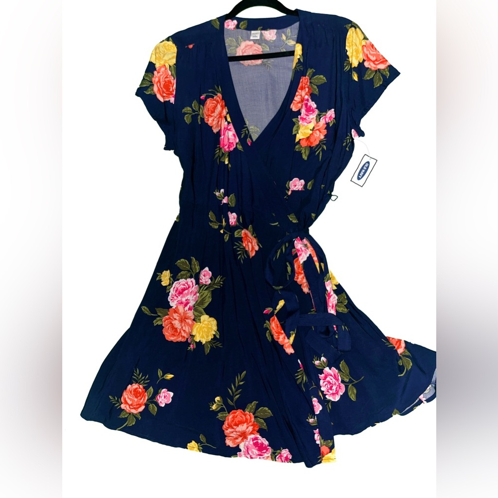 Old Navy floral wrap-around dress